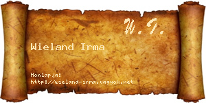 Wieland Irma névjegykártya
